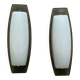 Pair of Veca Fontana wall sconces in smoked and white glass.