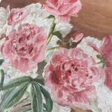 Old painting, still life bouquet oil on canvas