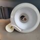 Vintage pendant light in two-layered grey/white glass
