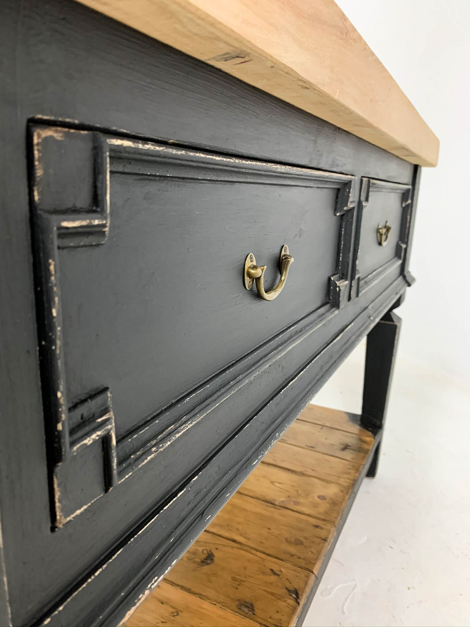 Century chopping block worktable butcher block kitchen island 20th