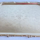 Old flat tray of service Christofle model rockeries silver metal