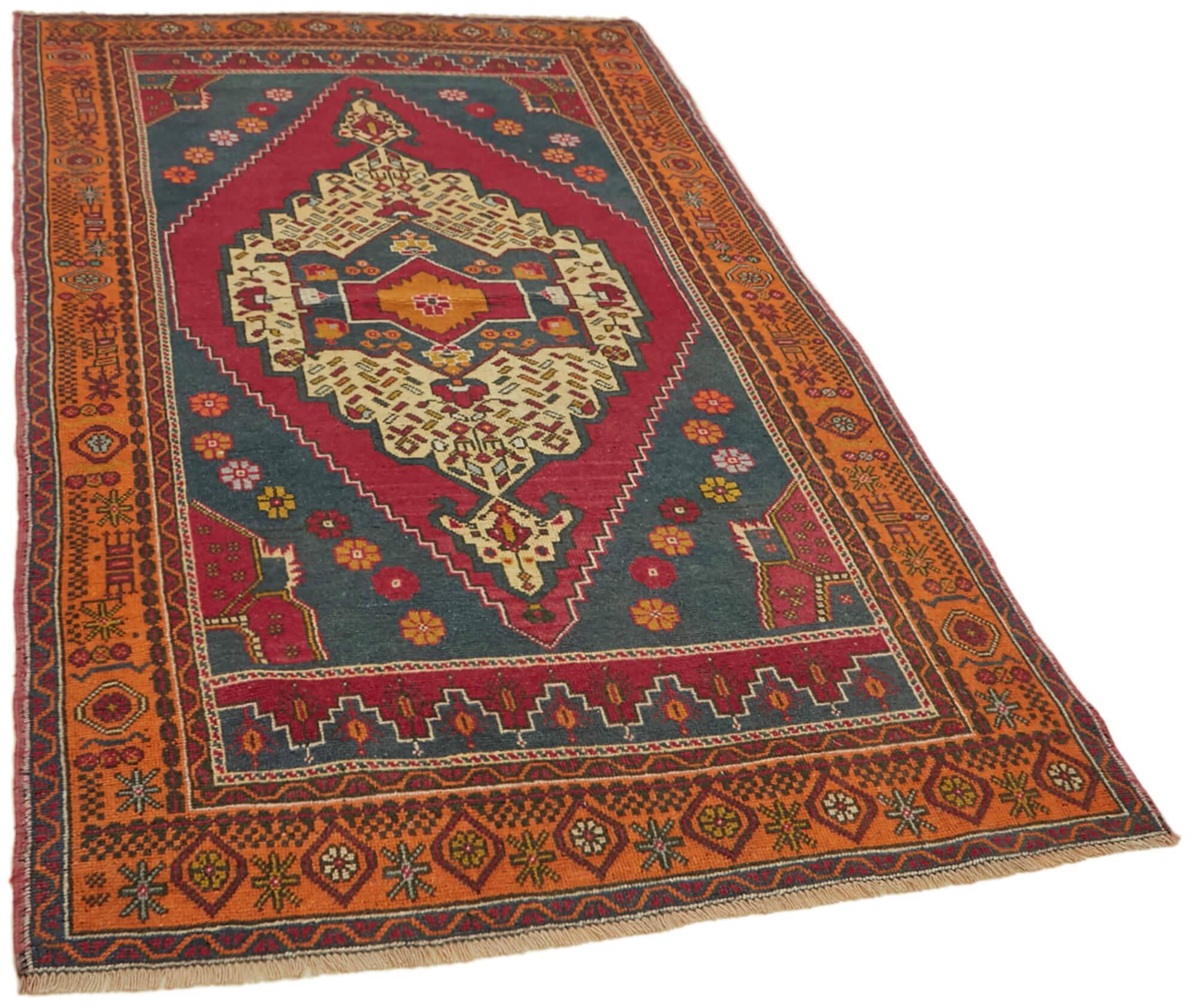 Turkish Vintage Anatolian Rug 131 cm x 222 cm