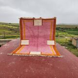 Large pink Berber rug 290x210 cm thick Handmade – Bohemian chic style