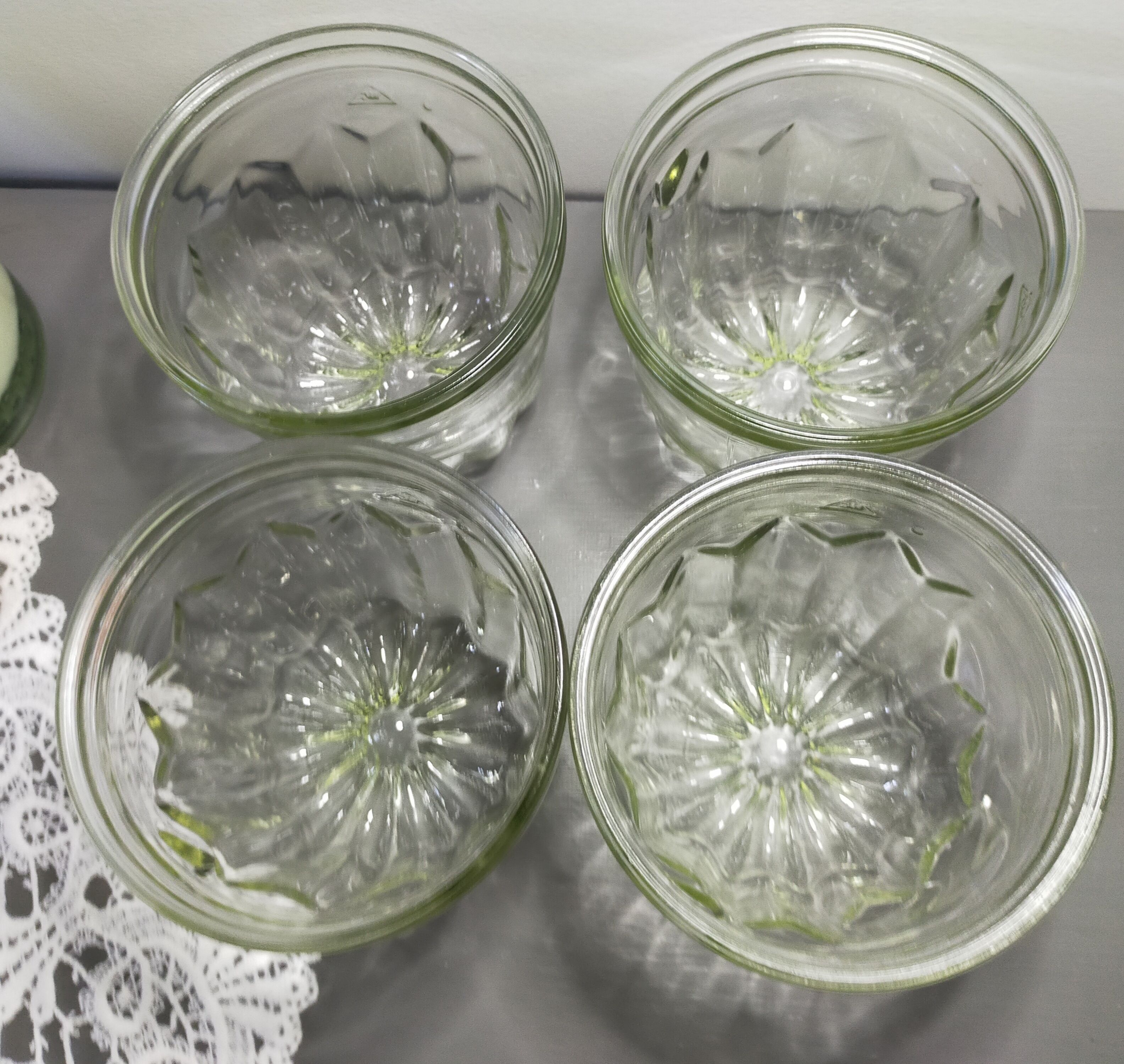 Set of 4 glass cannelé molds