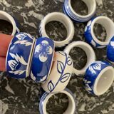 Set of 12 napkin rings in porcelain