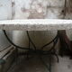 Outdoor round table, garden year 1950