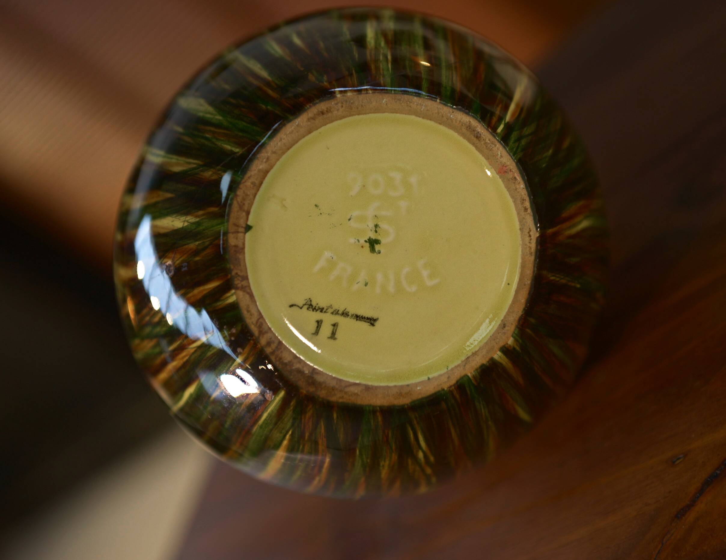 Ceramic vase / pitcher signed St Clément 1950's