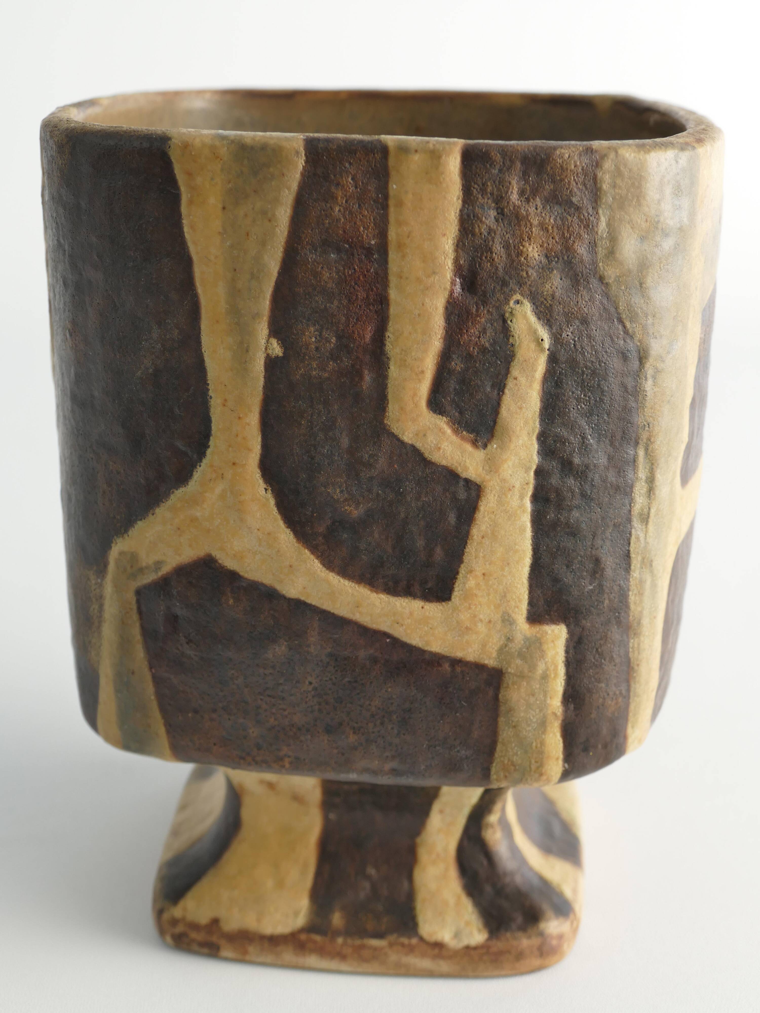 Midcentury Modern Fat Lava Ceramic Vase by Fridegart Glatzle, Karlsruhe, 1960s