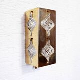 Pair of Palwa sconces in brass and crystal