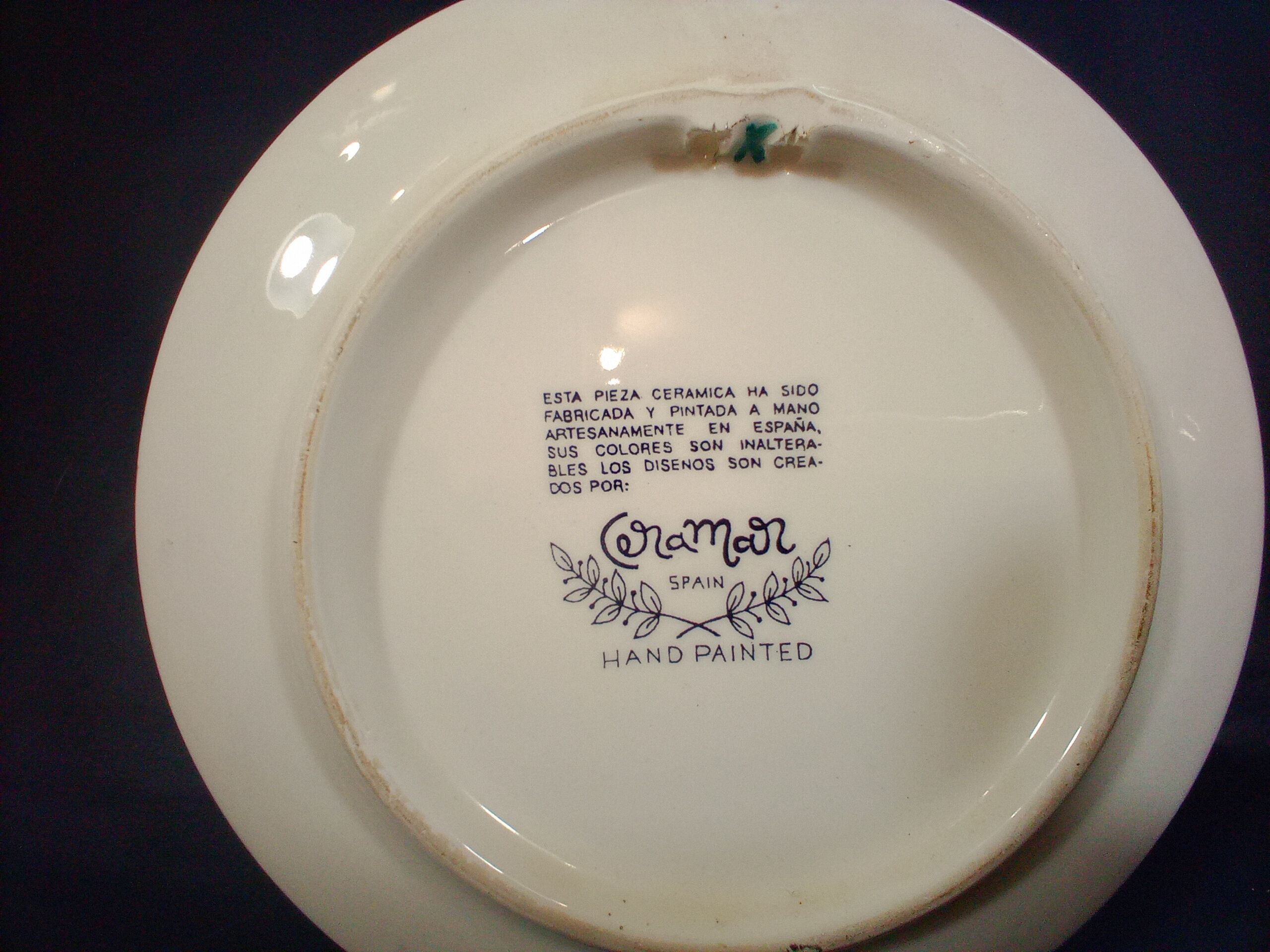 Ceramar Spain ceramic plate 18 cm in diameter