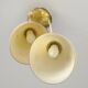 Vintage pendant light Art Deco redesign mustard yellow glass hanging lamp