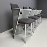 Postmodern metal dining chairs, 1980s