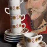 Five vintage Chauvigny porcelain espresso cups