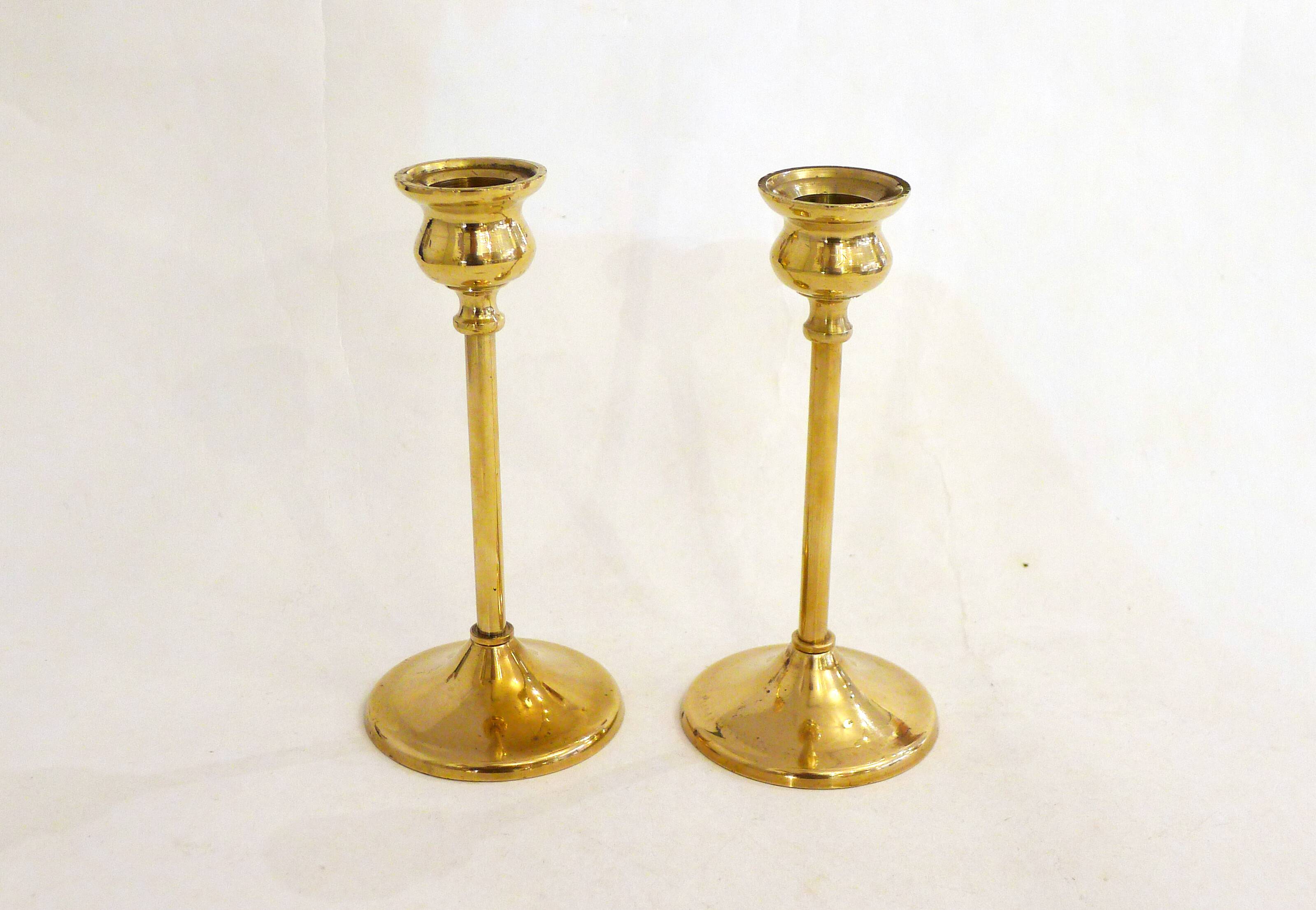 Pair of brass candlesticks