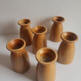 Set of 6 stoneware mazagrans CNP gres village France vintage
