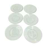 Lot de 6 assiettes en verre relief Michel Angelo