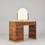 Art Deco dressing table in walnut and marble, circa 1940s.