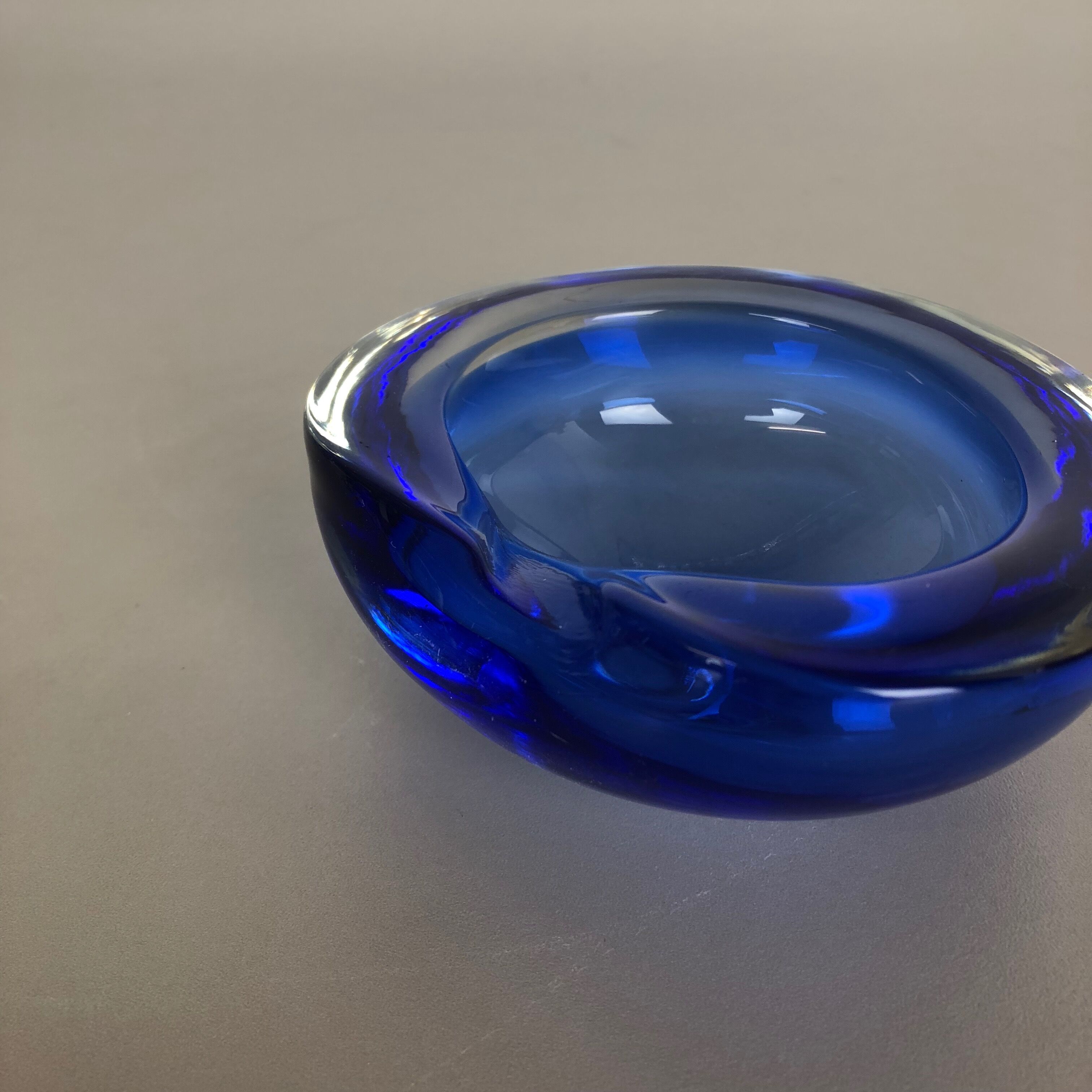 Blue Murano glass ashtray Murano, Italy, 1970s