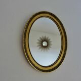 Louis Philippe oval gold wall mirror, 1950s