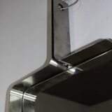 Rectangular brushed steel mirror by Xavier Feal, 1970