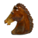 Decorative heavy lifelike 1960's horse head sculpture in brown soapstone