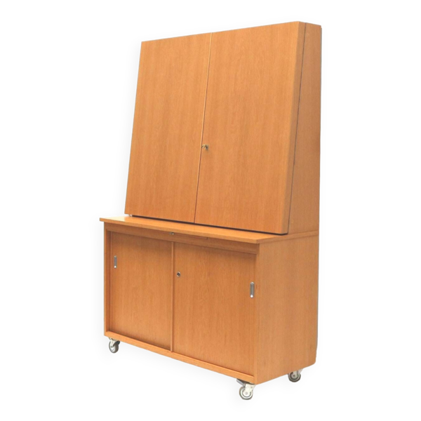 Armoire / buffet / bibliothèque vintage unique fabriquée dans les années 1970