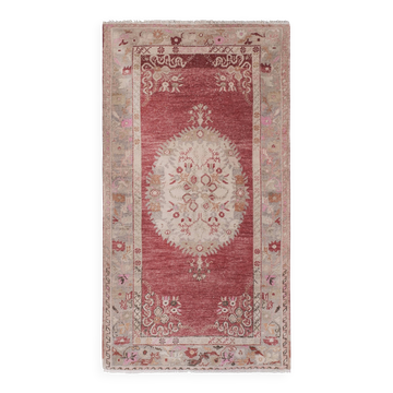Vintage Turkish Oushak Handwoven Rug 113x207 cm