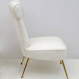 Pair of Gigi Radice Mid-century Modern Boucle Small Armchairs by Minotti 50