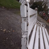 1960s cast iron and wood bench