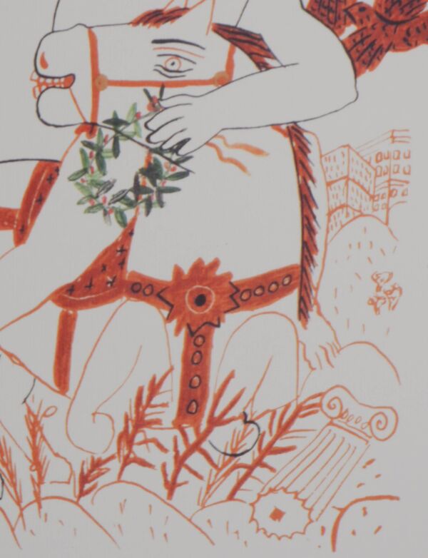 Alekos Fassianos : Jeux Olympiques, le cavalier victorieux, lithographie signée