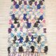 Small reversible colorful Boucherouite Moroccan rug