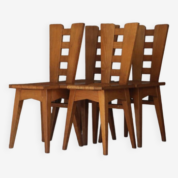 Set de 4 chaises Henri Jacques Le Meme , Megeve 1938 .