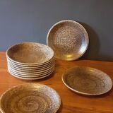 12 flat plates in sandstone from Salins les Bains, 1960s