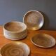12 assiettes plates en grès de Salins les Bains année 60
