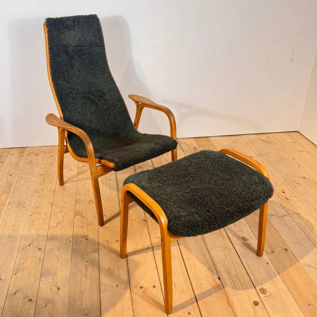 Lamino armchair in green by Yngve Ekström for Swedese, 1960