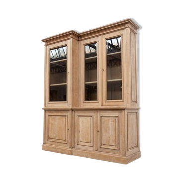 Raw Oak Display Bookcase, France, 1950