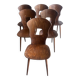 Set of six plywood dining chairs by Baumann, France, 1950s.
