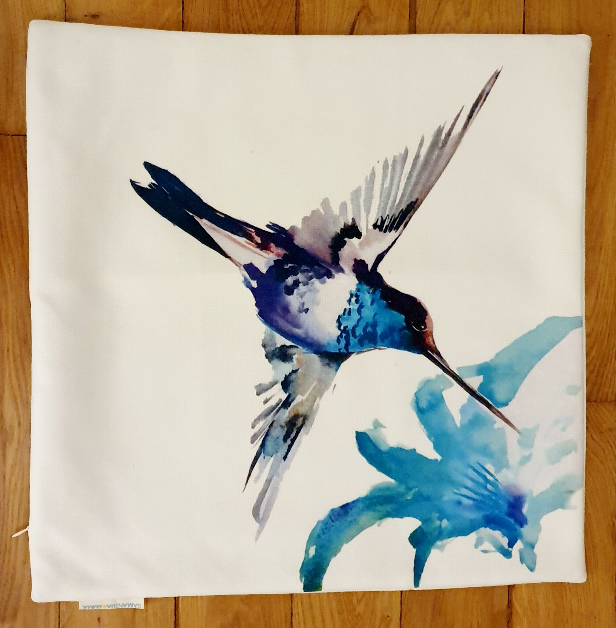Housses de coussin en lin "oiseaux" Samantha & Emma