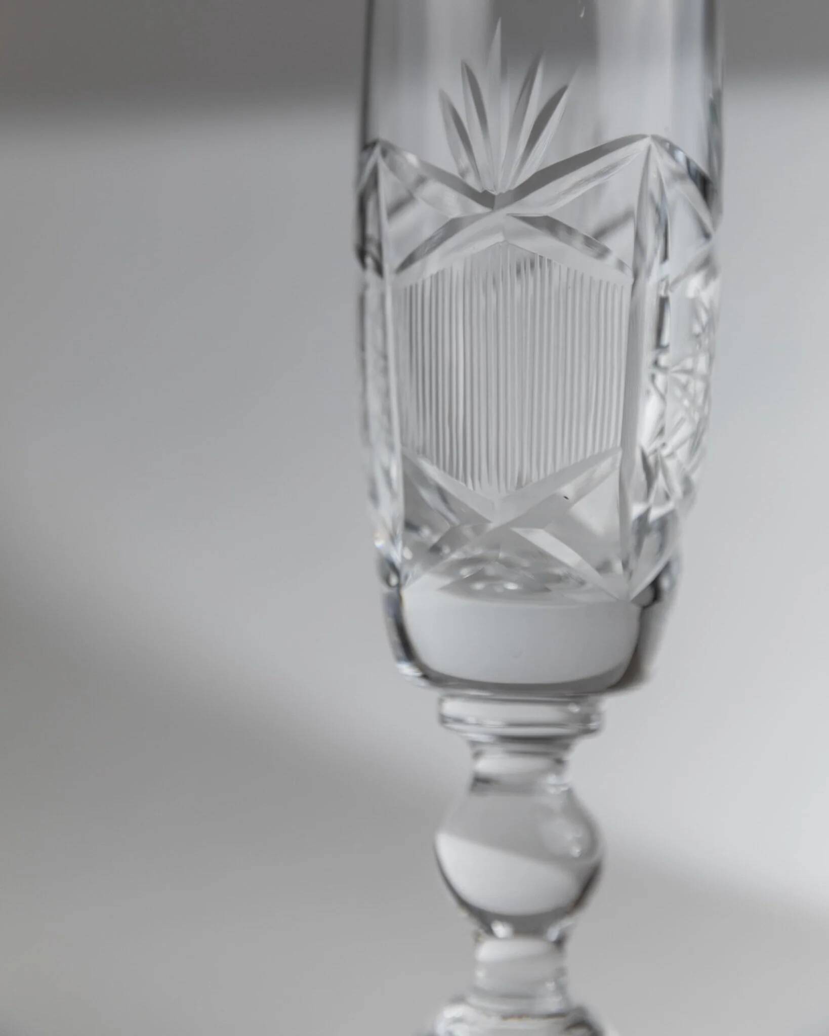 Transparent Crystal Champagne Glasses - Set of 12, Vintage Italian Glassware (1970s)