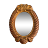 Miroir ancien en plâtre, imitation bois, avec verre biseauté