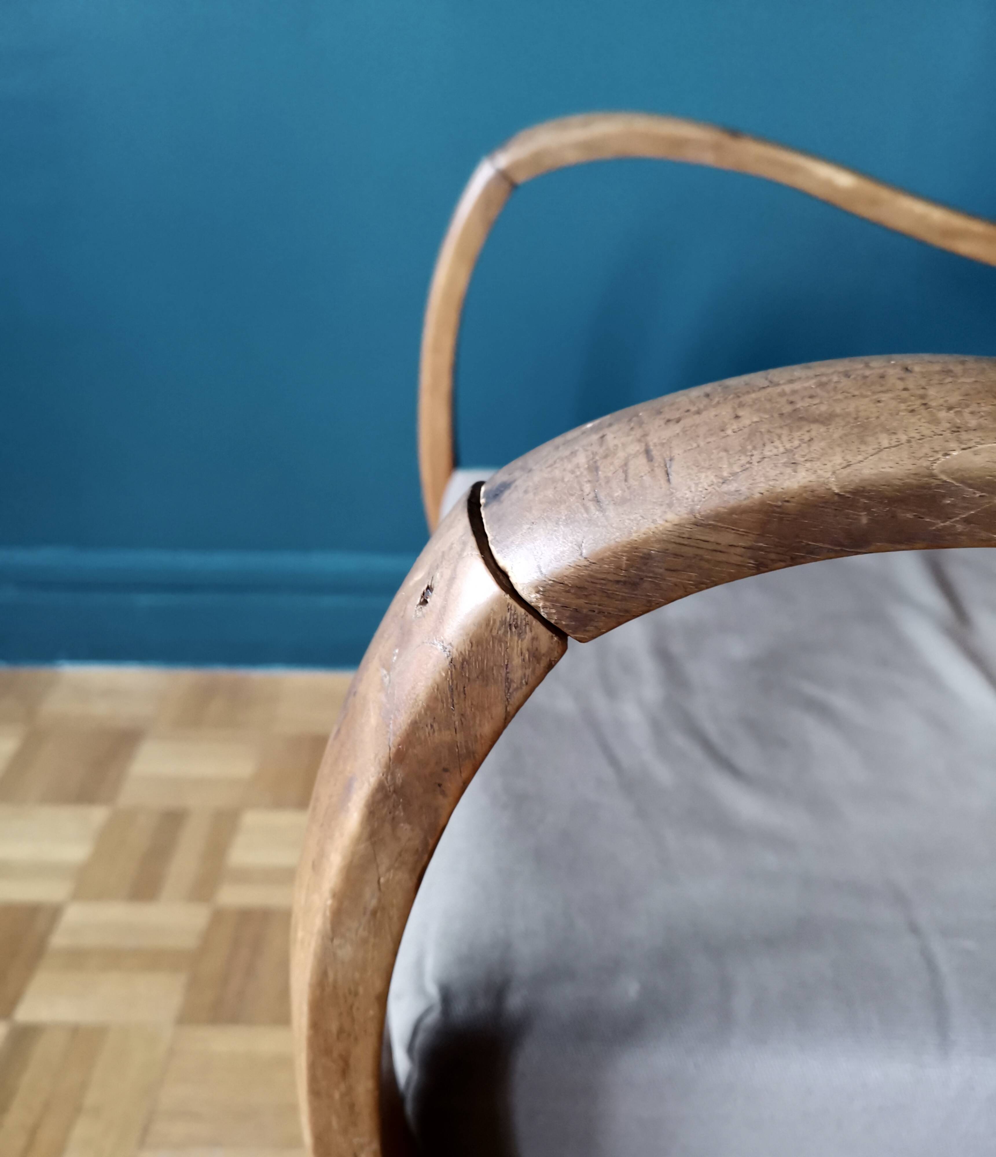 Fauteuil en teck et rotin style colonial indonésien