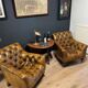 Set of 2 leather club chairs