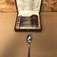 Series 12 old art deco coffee spoons vintage silver metal