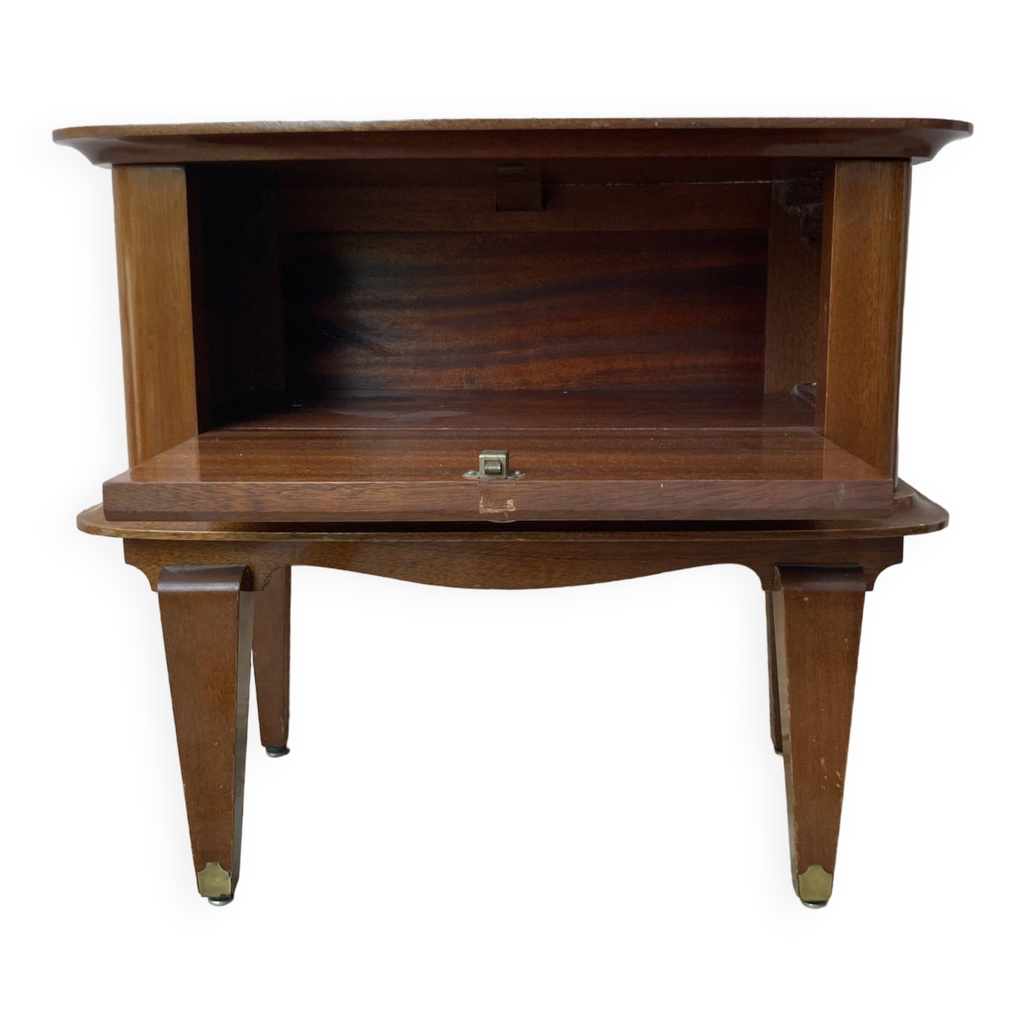 varnished rosewood bedside table