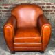 Vintage club armchair in camel leather