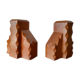 Brutalist carved wooden book ends, Dutch 1960s