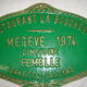 Plaque antique metal restaurant the butcher 1974