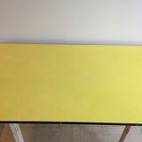 Yellow Formica kitchen table, 1960