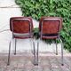 70s metal and imitation leather chairs