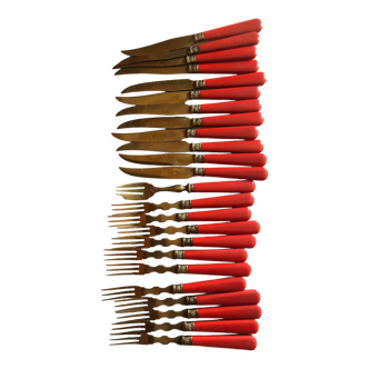Set of French Brass  Dessert Cutlery